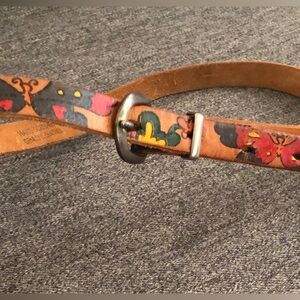 Vintage Butterfly Leather Thin Belt Size XS 32” in Total Length Hippie